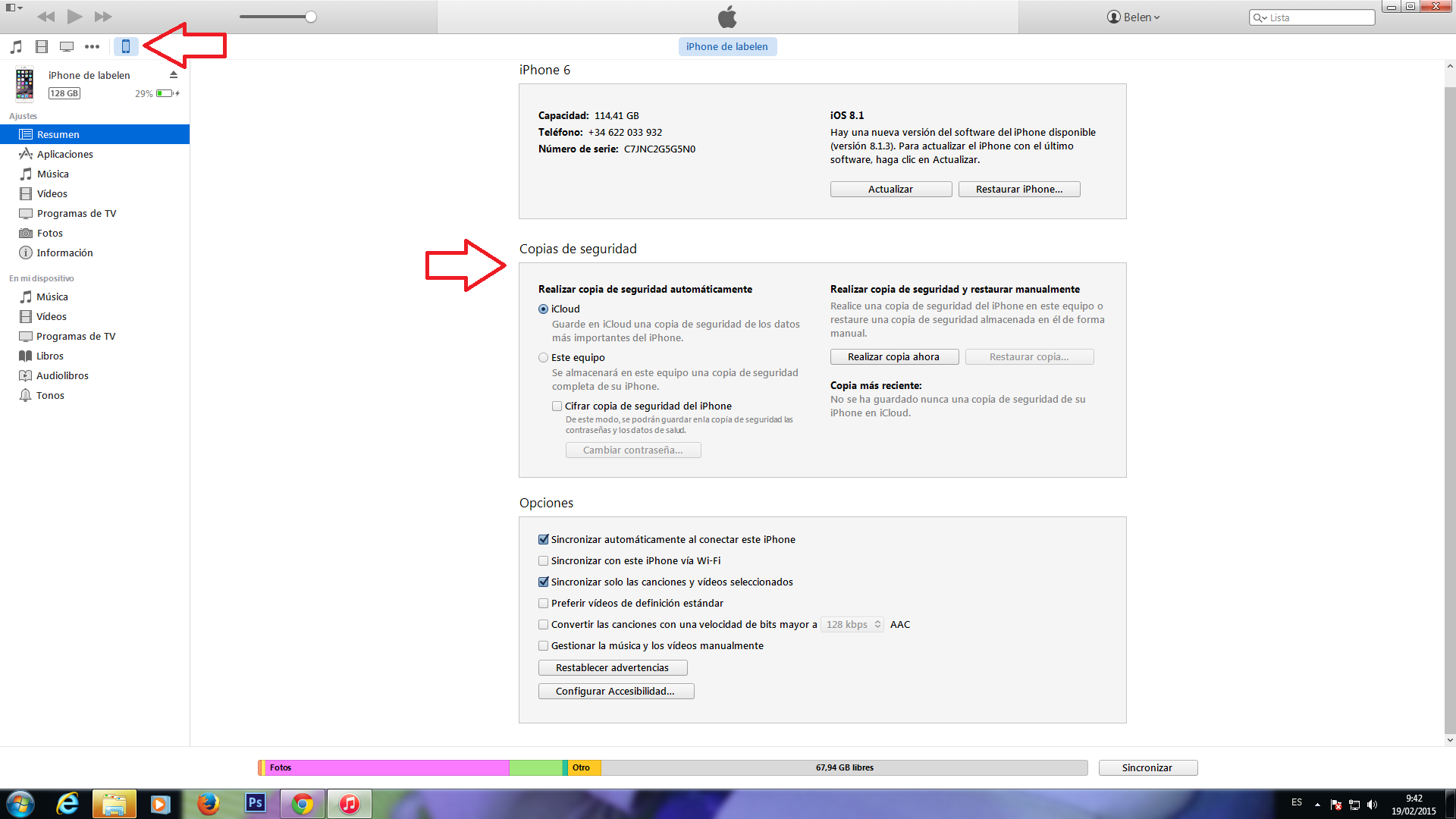 copia seguridad iphone
