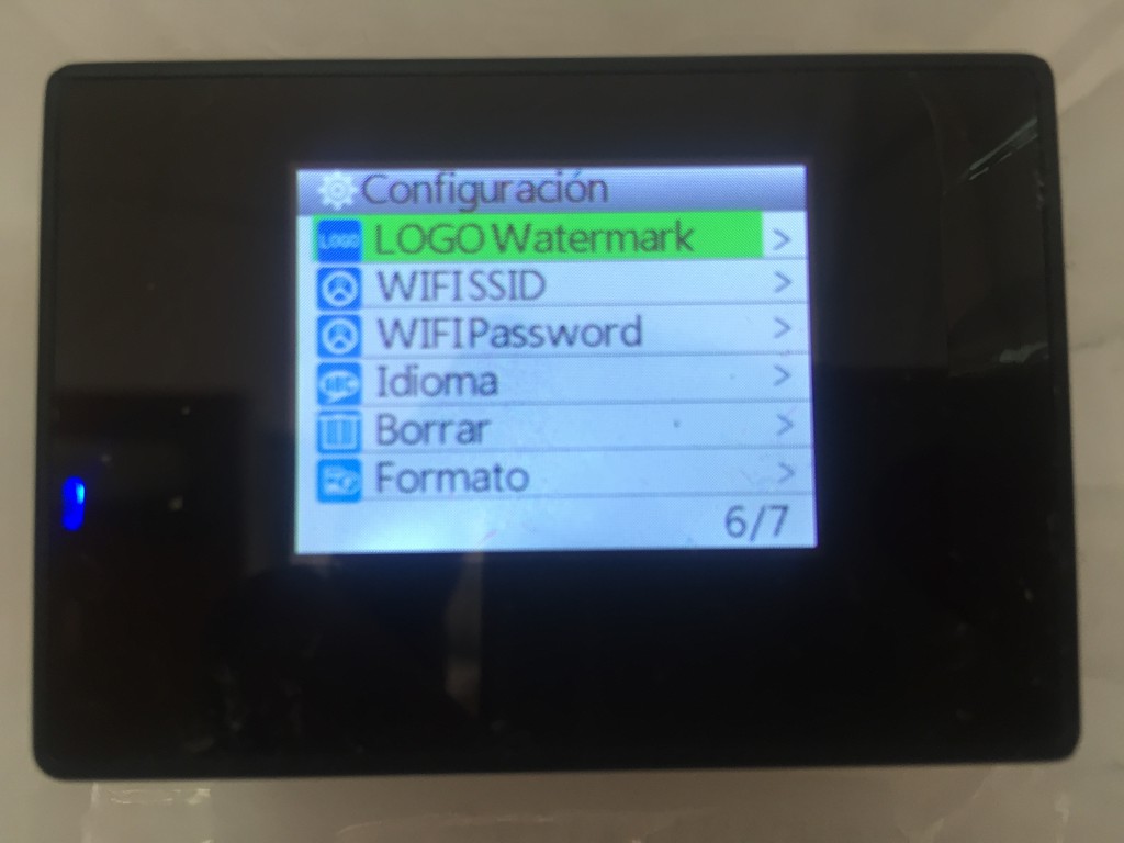 Interfaz pantalla SJ4000 Wifi